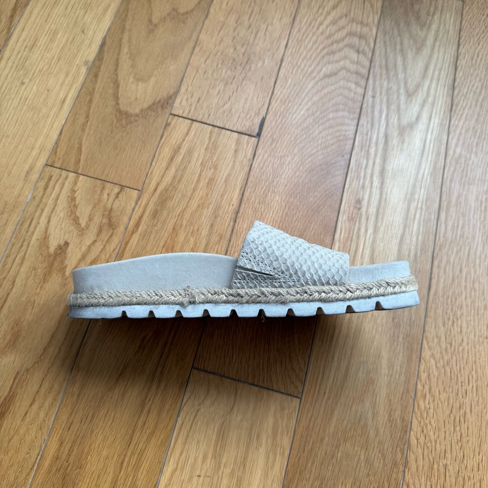 J/Slides Beige Woven Slide Sandals